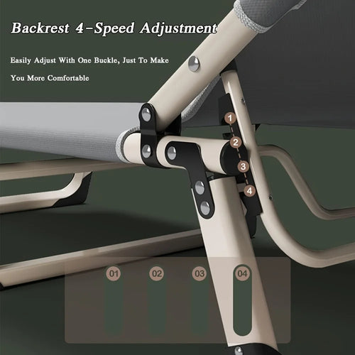 320-pound Capacity Safe And Reliable Adult Folding Chair, Yard Leisure, 8-leg Support Outdoor Camping Portable Single Bed