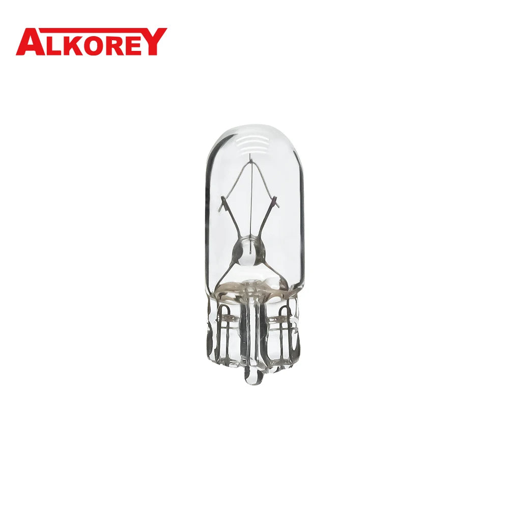 Alkorey 10 Pcs T10 W5W 194 158 12V 5W  Warm White Auto Halogen Lamp Marker Wedge License PlateLight Bulb Instrument Light