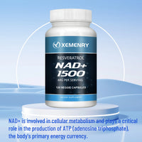 NAD + Resveratrol - Anti-aging, Helps Boost Energy, Promotes Cell and Skin Health - 120 Capsules