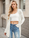 Women's Cardigan Sweater Lightweight Crochet Long Sleeve Loose Soft Drape Front Cardigan Bohemian Beach Cover-up