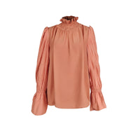 Casual Base Layer Turtleneck Top Light Luxury Lantern Sleeves Long Sleeves Folds Woman Clothes T-shirts Fashion Party Tops