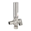 1/4 Turn PEX-A Cold Expansion Stop Angle Valve, 1/2" PEX Expansion x 3/8" OD With Stainless Steel Water Hammer Arrestor, Chrome Plated Brass Plumbingsell