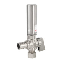 1/4 Turn PEX-A Cold Expansion Stop Angle Valve, 1/2" PEX Expansion x 3/8" OD With Stainless Steel Water Hammer Arrestor, Chrome Plated Brass Plumbingsell