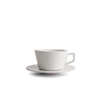12oz Large Latte Cup & Saucer - White Created Co.