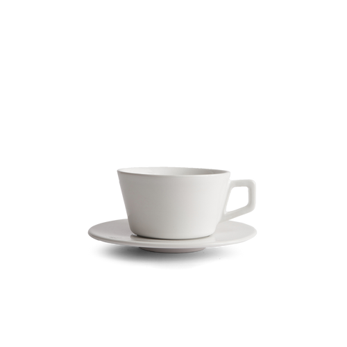 12oz Large Latte Cup & Saucer - White Created Co.