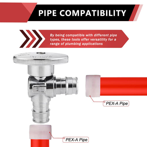 10 Pcs 1/2" x 1/2" PEX Expansion Angle Stop Valve, 1/4 Turn (Lead Free) Plumbingsell