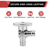 10 Pcs 1/2" x 1/2" PEX Expansion Angle Stop Valve, 1/4 Turn (Lead Free) Plumbingsell