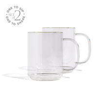 Cove 12oz Glass Mug - Set of 2 - Clear Created Co.