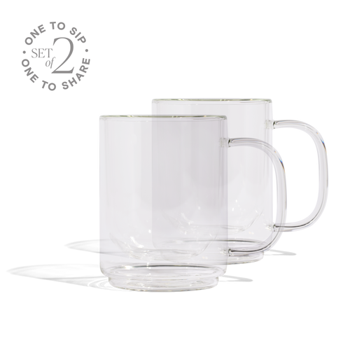 Cove 12oz Glass Mug - Set of 2 - Clear Created Co.