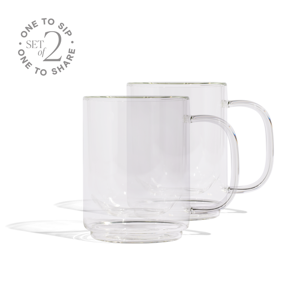 Cove 12oz Glass Mug - Set of 2 - Clear Created Co.