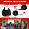 TorkStrap HD750 | 14'x1.5'' Spring Loaded Tie Down Straps - Adapts to Load Shifts - Heavy Duty 2250lbs Max Load - Just Pull Alternative to Ratchet Straps w/Hooks - Secure Motorcycles, Kayaks TorkStrap