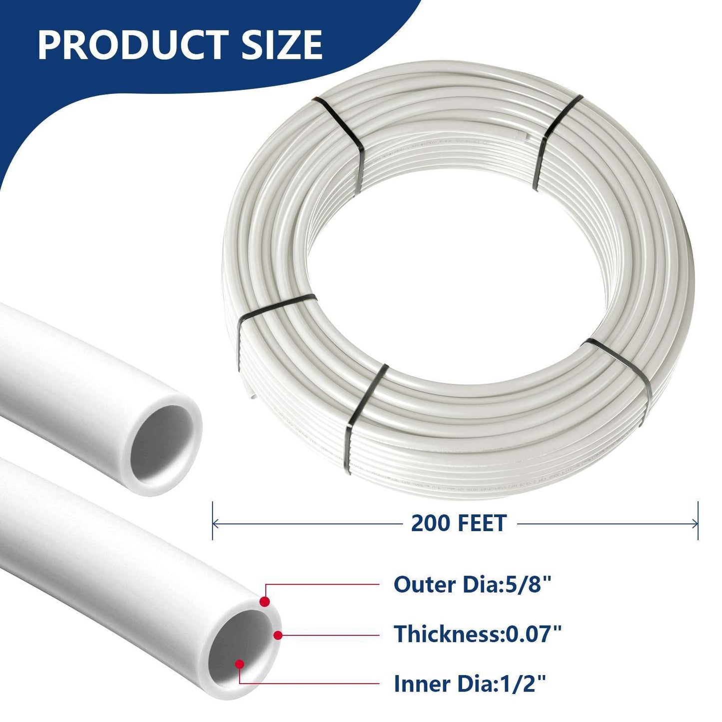 1/2" 200ft PEX-B Pipe (White& Cutter)