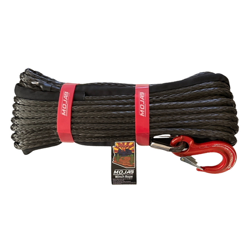 3/8'' x 85' Synthetic Winch Rope with forged winch hook MOJAB OFFROAD