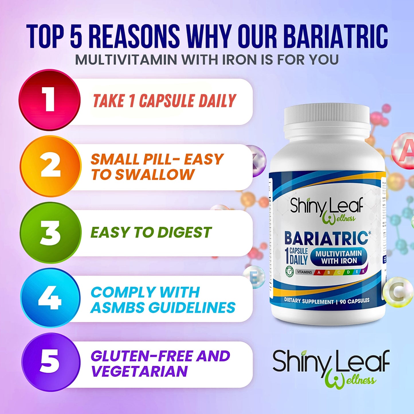 Shiny Leaf Bariatric Multivitamin with Iron With DHT Pro Shampoo