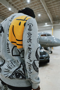 Fly Supply Co Fly Supply Co New Rich Crewneck Sweater (Heather Grey)