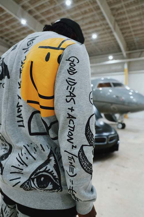 Fly Supply Co Fly Supply Co New Rich Crewneck Sweater (Heather Grey)