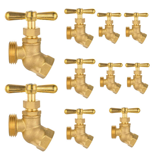 10 Pcs Heavy Duty 1/2" FIP x 3/4" MHT No-Kink Hose Bibb (Lead Free) Plumbingsell