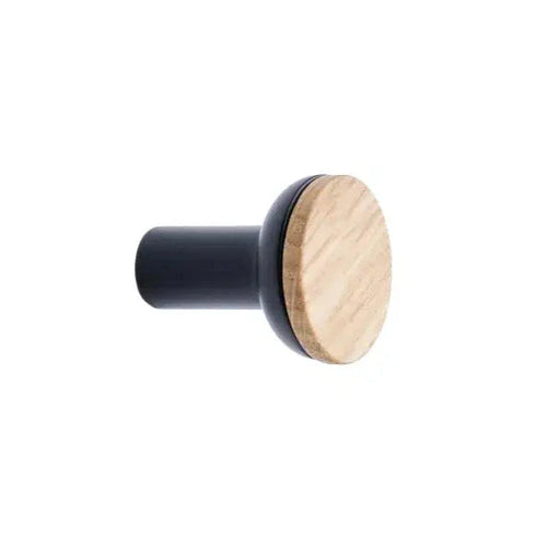 Black and Oak Wood "Bis" Cabinet Knob and Drawer Handle Euro • Knobs