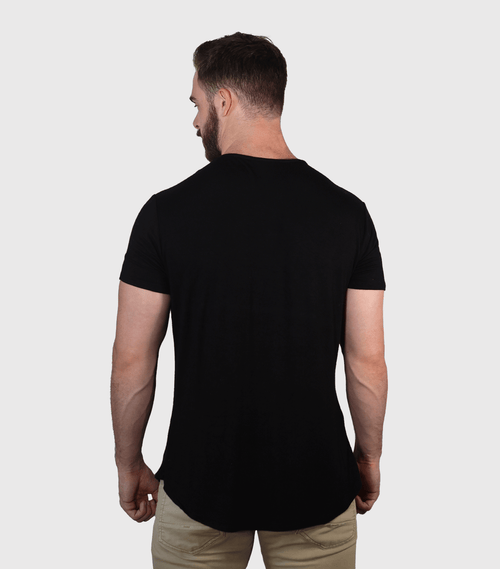 Bamboo Swift Curve-Hem Tee - Black Bamtech