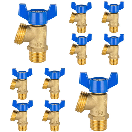 10 Pcs 3/4" MIP x 3/4" MHT Boiler Drain Valve,1/4 Turn