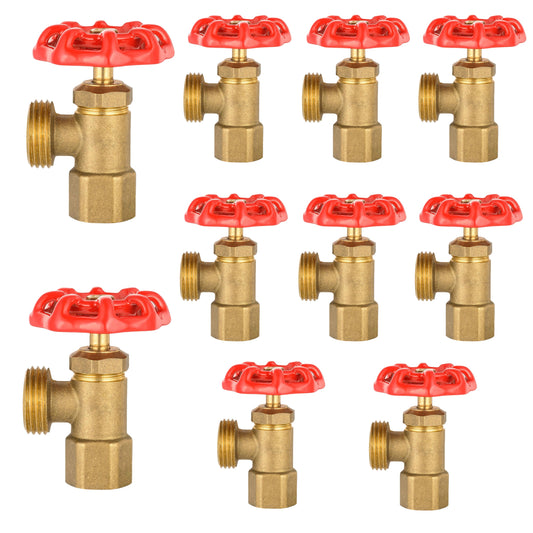 10 Pcs 3/4" FIP x 3/4" MHT Boiler Drain Valve, Multi-Turn