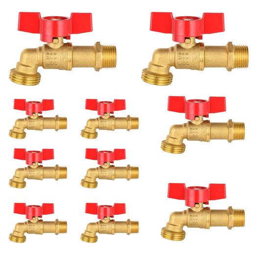 10 Pcs 3/4" MIP x 3/4" MHT Brass Hose Bibb (Lead Free)