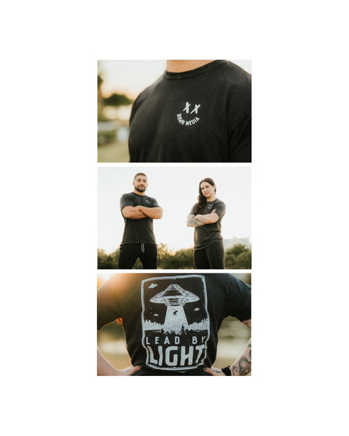 Lead By Light Tee (BOWN MEDIA x BLACKOUT) BLACKOUT BARBELL