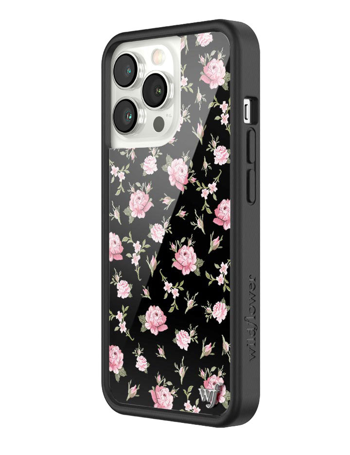 Black and Pink Floral iPhone Case Wildflower Cases