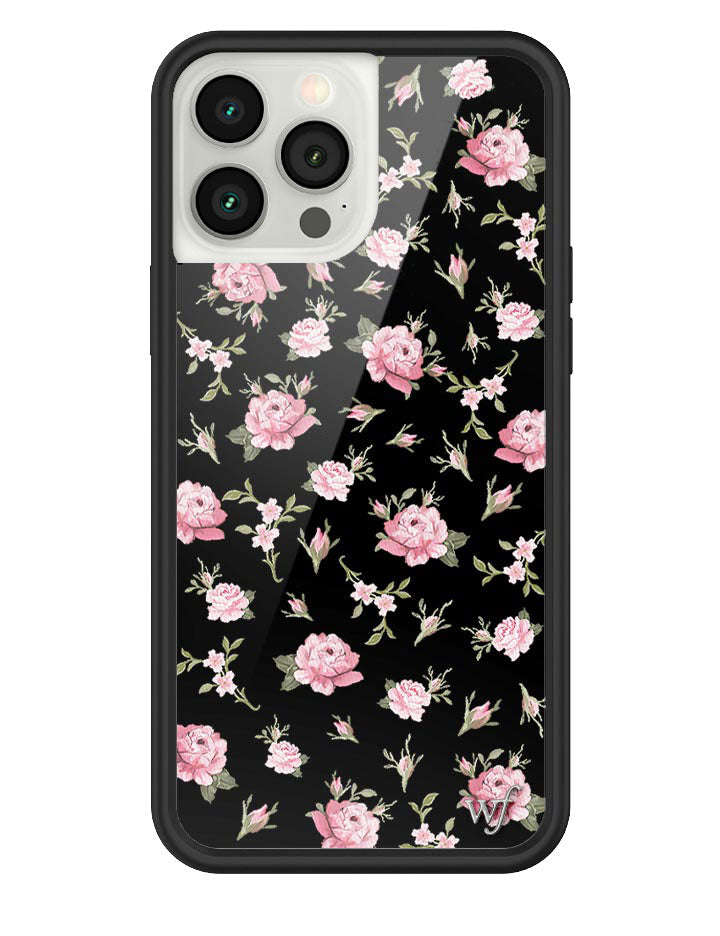Black and Pink Floral iPhone Case Wildflower Cases
