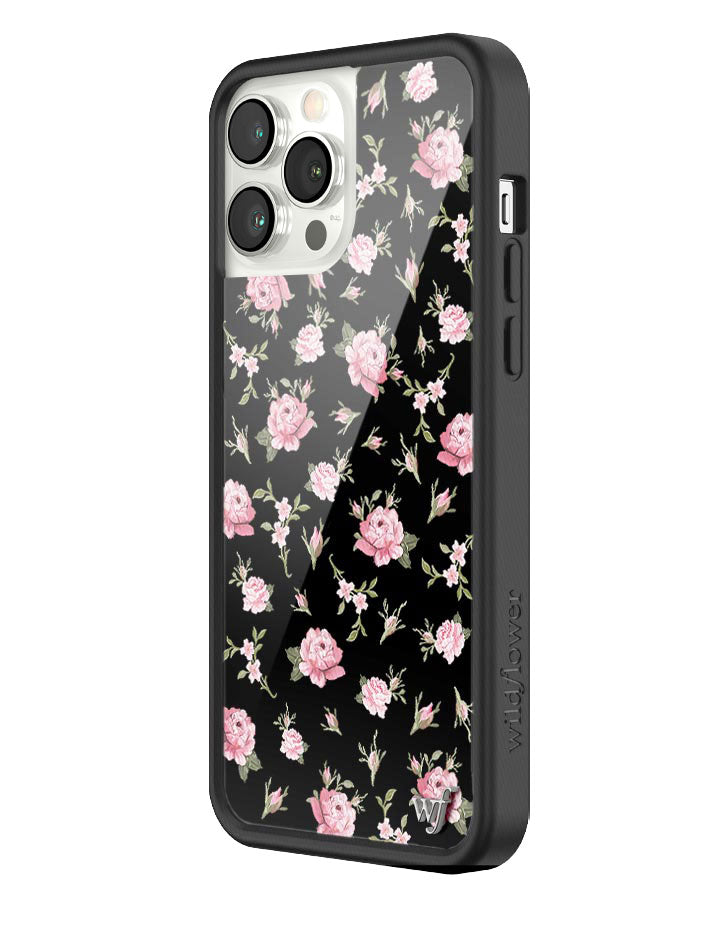 Black and Pink Floral iPhone Case Wildflower Cases