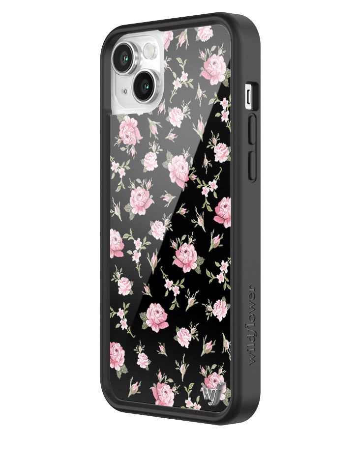 Black and Pink Floral iPhone Case Wildflower Cases