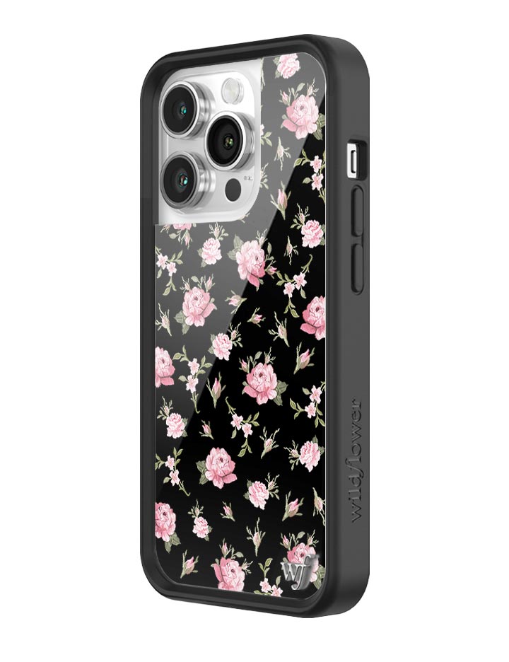 Black and Pink Floral iPhone Case Wildflower Cases