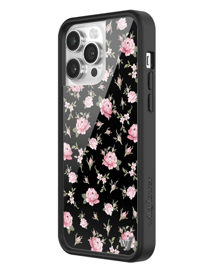Black and Pink Floral iPhone Case Wildflower Cases
