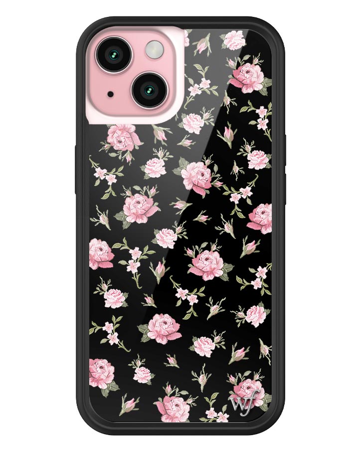 Black and Pink Floral iPhone Case Wildflower Cases
