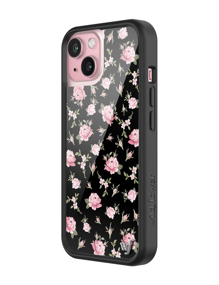 Black and Pink Floral iPhone Case Wildflower Cases