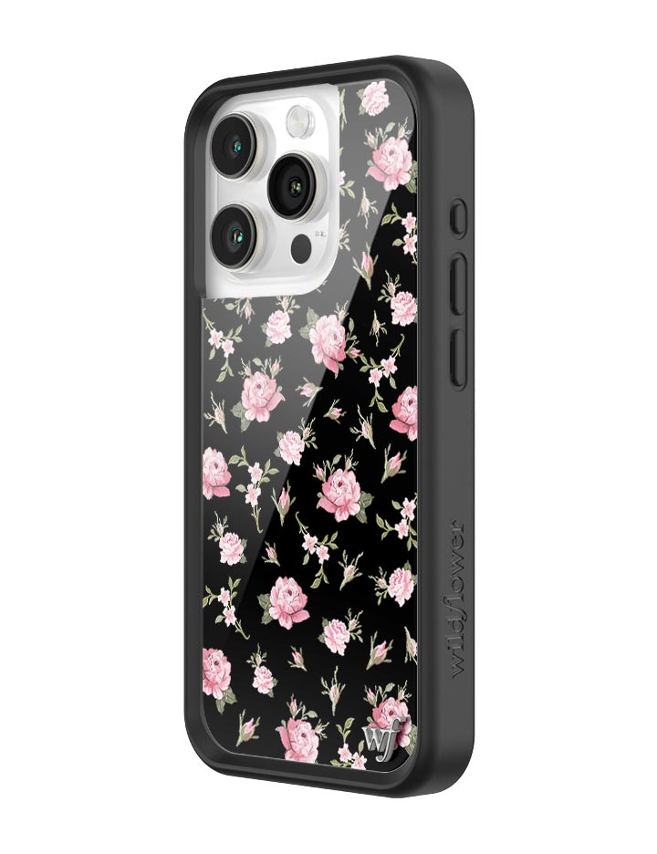 Black and Pink Floral iPhone Case Wildflower Cases