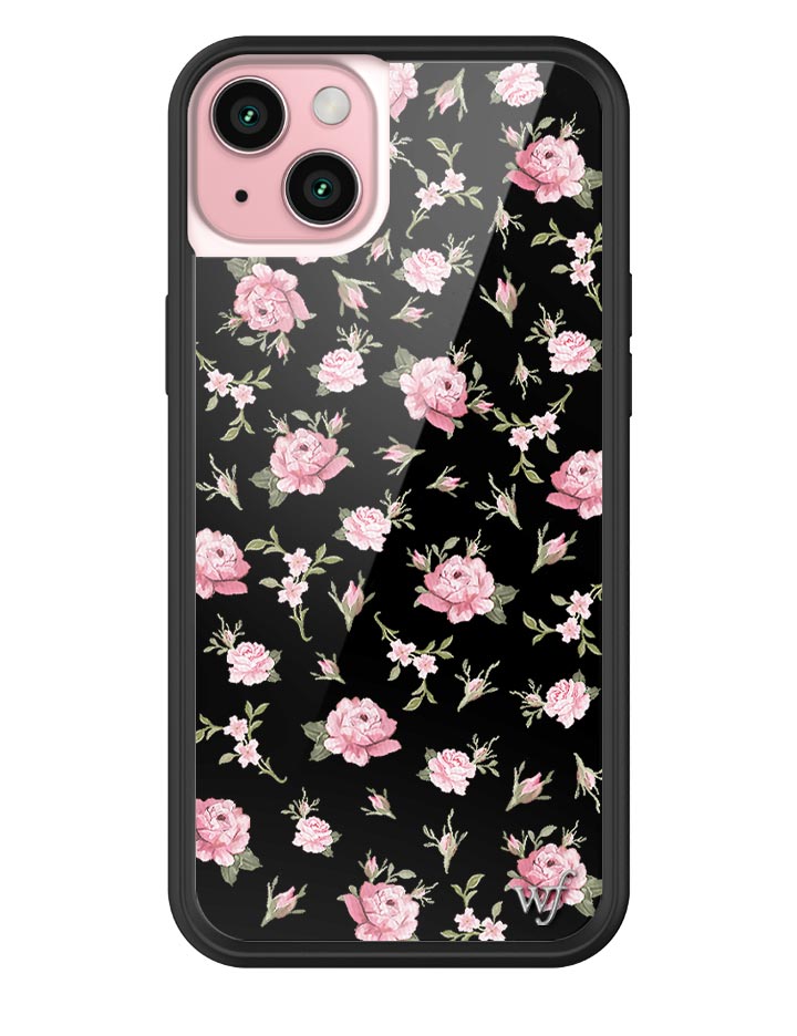 Black and Pink Floral iPhone Case Wildflower Cases
