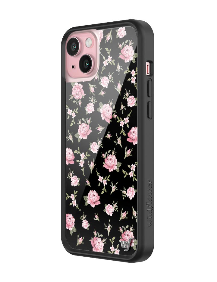 Black and Pink Floral iPhone Case Wildflower Cases