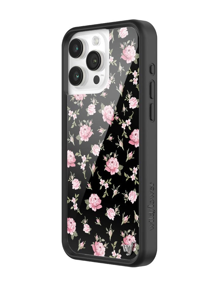 Black and Pink Floral iPhone Case Wildflower Cases
