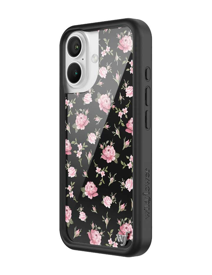 Black and Pink Floral iPhone Case Wildflower Cases