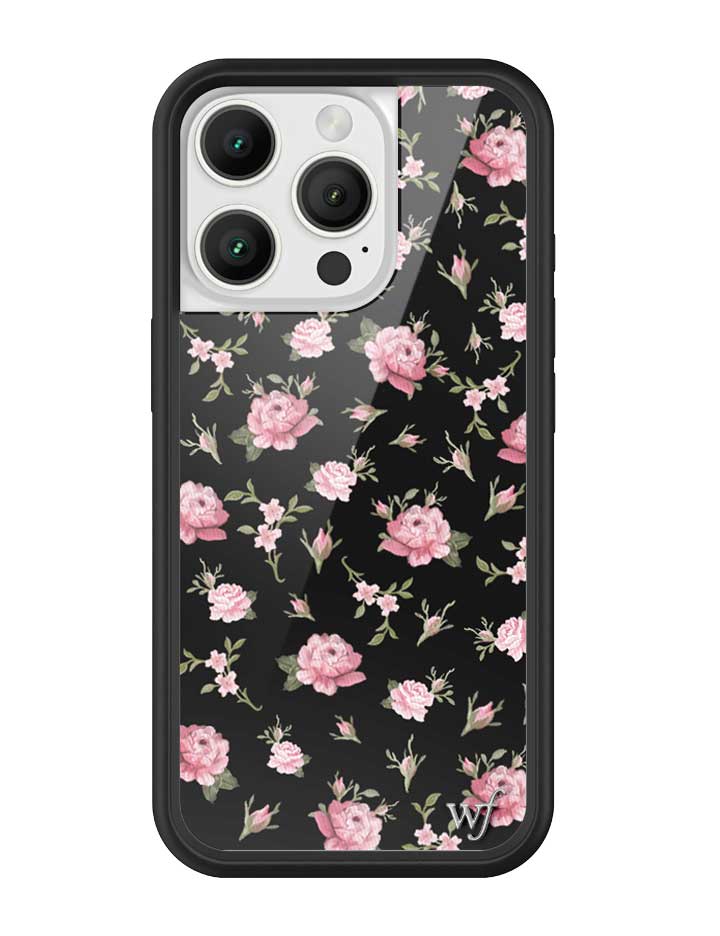 Black and Pink Floral iPhone Case Wildflower Cases