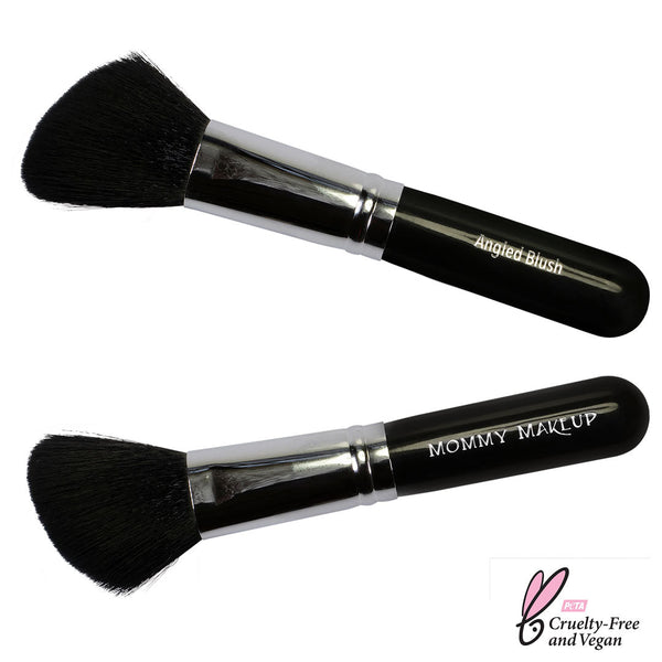 Angled Blush Brush - Hand cut, Vegan, Cruelty-free Mommy Makeup