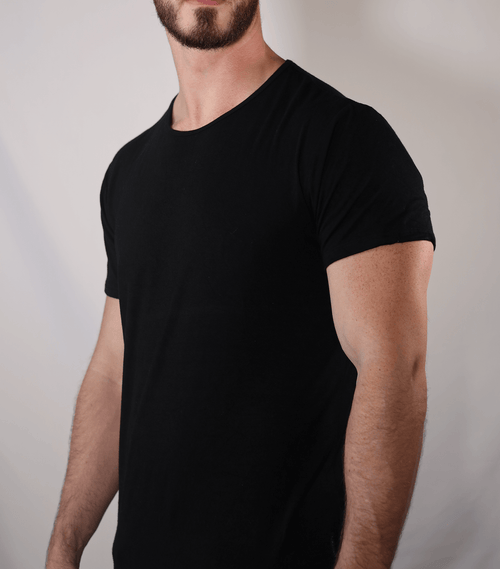 Bamboo Swift Curve-Hem Tee - Black Bamtech