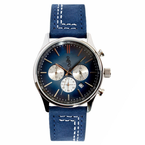 Blue Retro Chronograph The Beyond Boring Watch Company