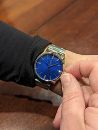 Blue Sunburst Watch The Beyond Boring Watch Company