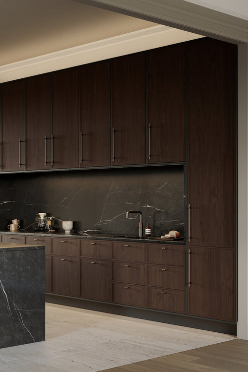 Brushed Bronze "Bond" T-Bar Dual Finish Knob and Pulls Euro • Knobs