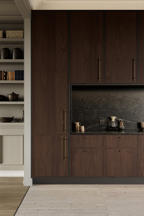 Brushed Bronze "Bond" T-Bar Dual Finish Knob and Pulls Euro • Knobs