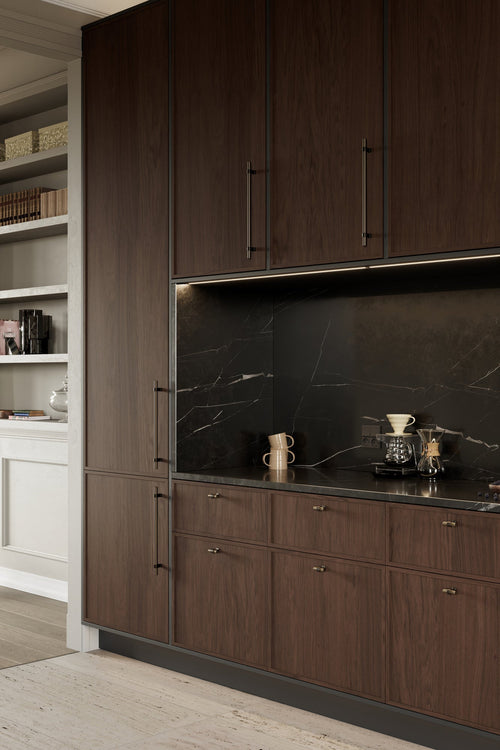 Brushed Bronze "Bond" T-Bar Dual Finish Knob and Pulls Euro • Knobs