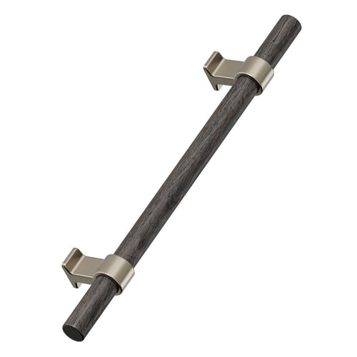 Dark Wood and Bronze "Bond" T-Bar Dual Finish Knob and Pulls Euro • Knobs