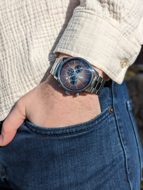 Brown Retro Chronograph The Beyond Boring Watch Company
